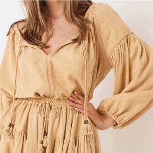 Spell Bella linen shirt in honey